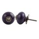 Purple Round Silver Fitting Ceramic Drawer Knob